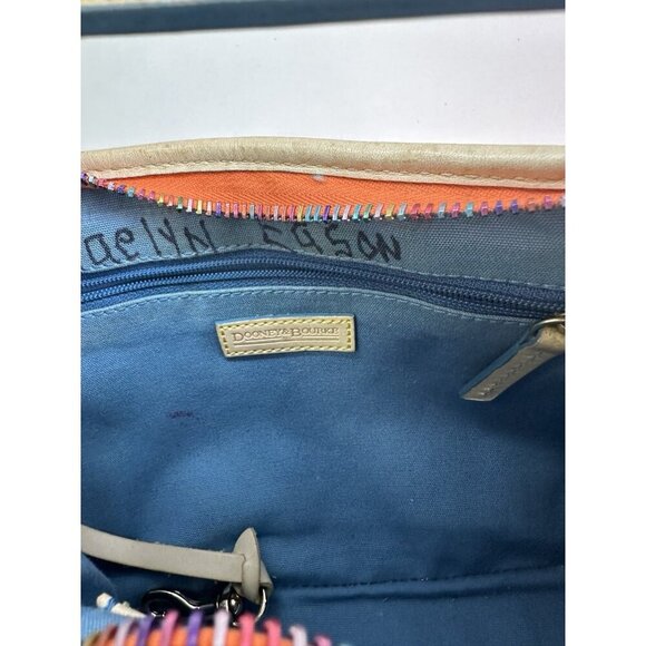 Vtg DOONEY Bourke Orange Logo Y2k 90s Leather Trim - Picture 8 of 12